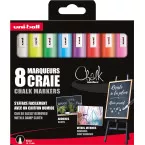 Uni-ball Chalk Marker Round Tip 1.8-2.5 mm Pack of 8 Assorted Colors
