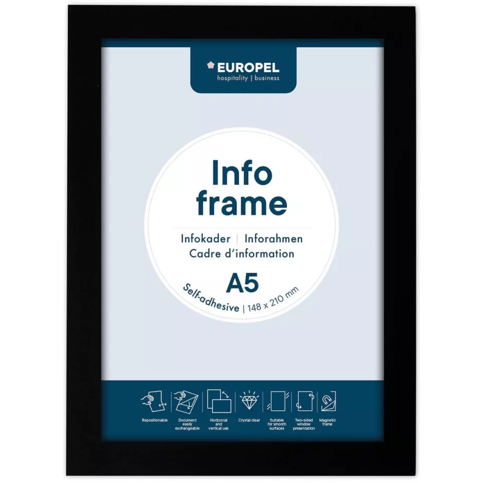 Europel Self-Adhesive Frame A5 Black...