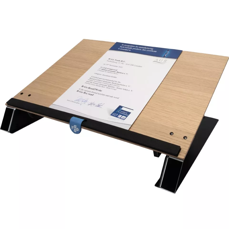 R-Go Read2Write Document Holder, Oak