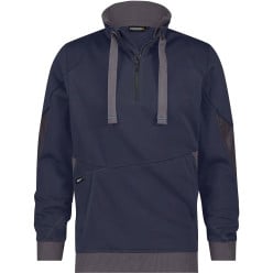 Sweater met halve rits - Stellar - marine/zwart - Dassy - XL / PCE