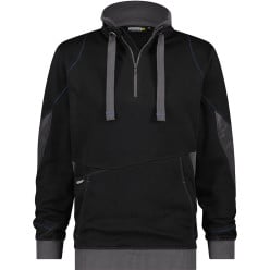 Sweater met halve rits - Stellar - zwart/grijs - Dassy - S / PCE