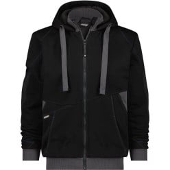 Dassy Pulse Sweatshirt Jacket with Hood Black/Grey Size L per Piece