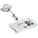 Durable enrouleur pour porte-badge avec boutton pression, chromé