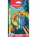 Maped Color'Peps Jungle Fever Jumbo Colored Pencils Set of 12 Assorted