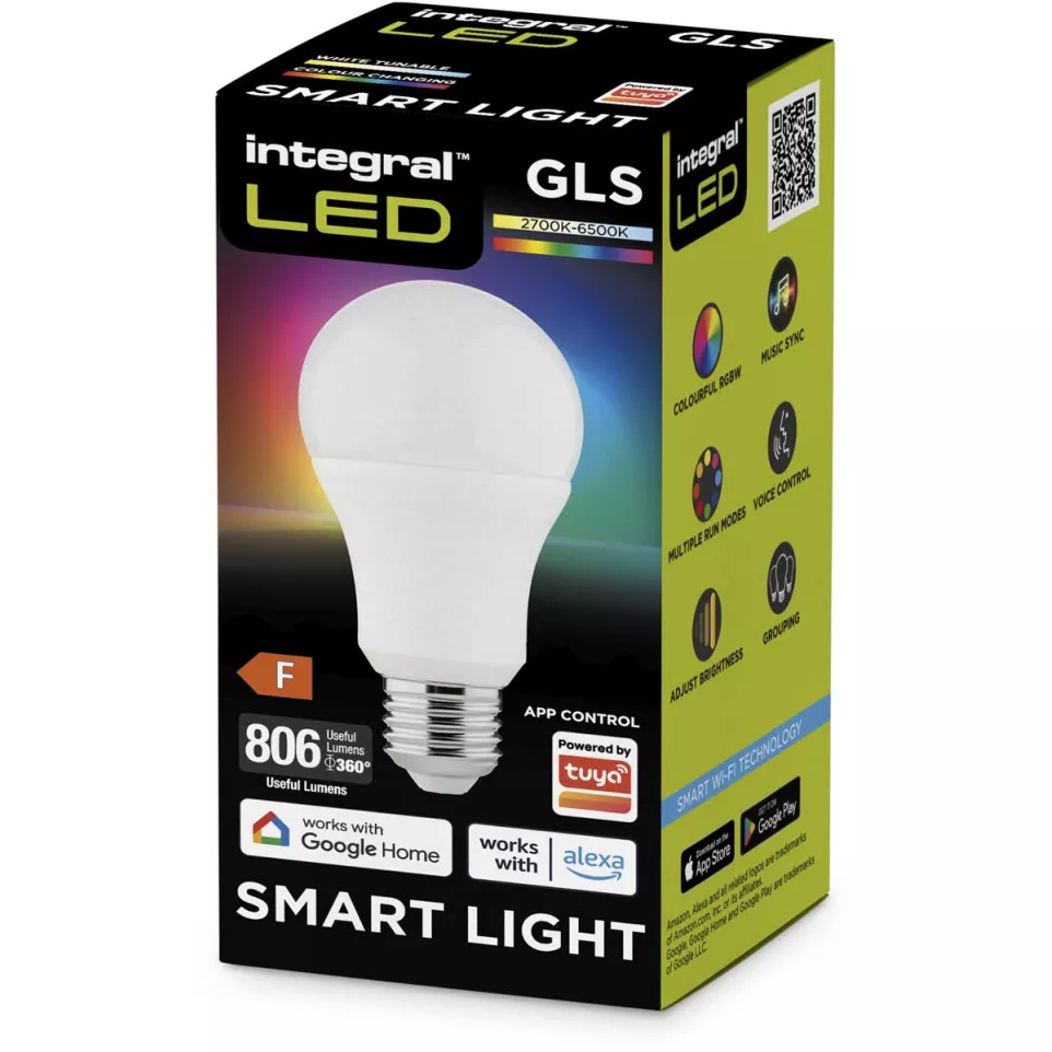 Integral lampe Smart LED E27, RGBW...