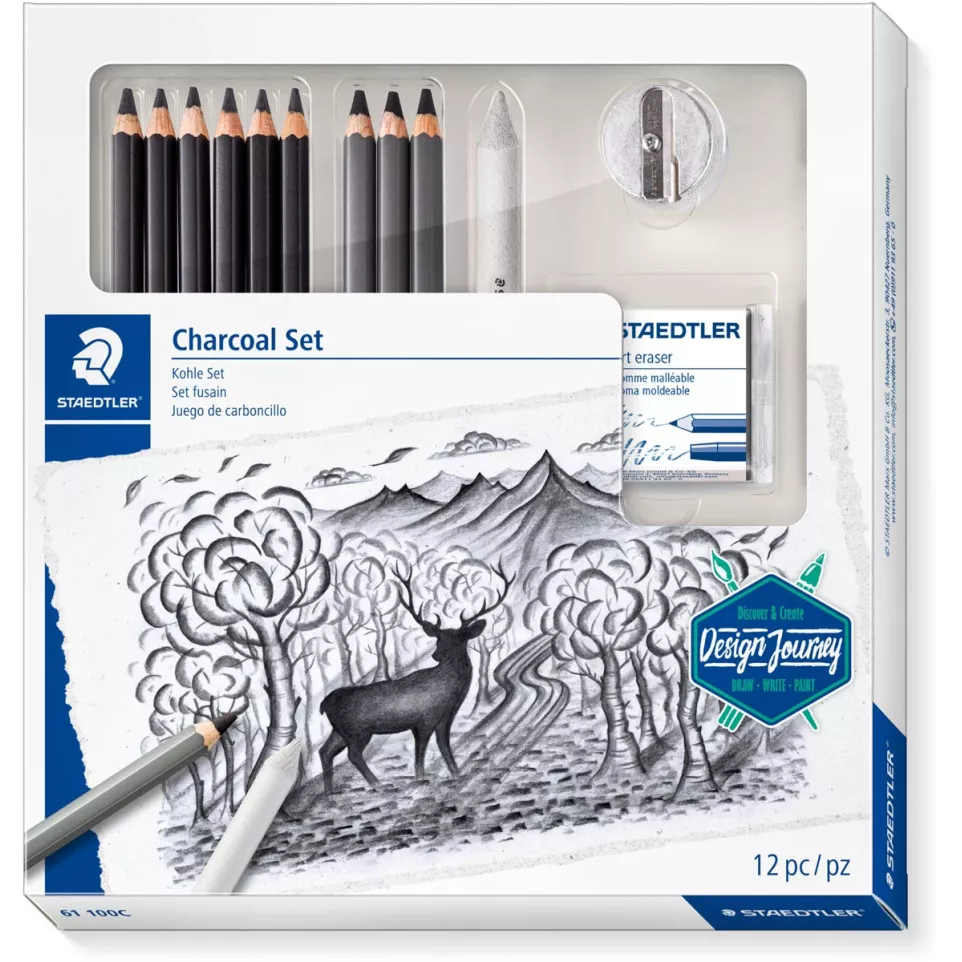 Staedtler set fusain, set de 12 pièces