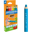 Bic Kids kleurpotlood Multisurface, assorti, etui van 6 stuks + slijper