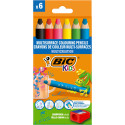 Bic Kids kleurpotlood Multisurface, assorti, etui van 6 stuks + slijper