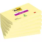 Post-it Super Sticky notes, 90 feuilles, ft 76 x 127 mm, paquet de 6 blocs, jaune canari