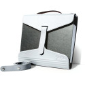 Yaka porte-classeur, cuir blanc