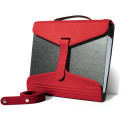 Yaka porte-classeur, cuir rouge