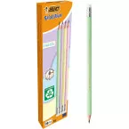 BIC Evolution HB Pastel Eraser-Tipped Pencils Assorted Box of 12