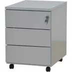 Mobile File Cabinet with 3 Drawers Aluminum