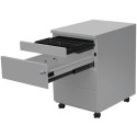Mobiele ladenblok, 3 laden + pennenlade, aluminium