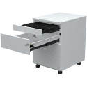 Mobile File Cabinet with 3 Drawers and Pencil Tray, White