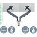Leitz Ergo Space Saving Dual Monitor Arm Grey