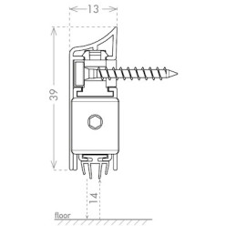 Automatic Skirting Board CCE APPLIQ 1340 SILVER 930mm / pc