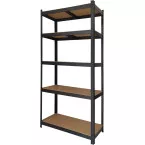 Brasq shelf, 180 x 90 x 40 cm, 5 tiers, black