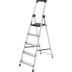 Brasq SL500 aluminium step ladder silver 5 steps