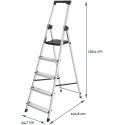 Brasq SL500 aluminium step ladder silver 5 steps