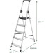 Brasq SL500 aluminium step ladder silver 5 steps