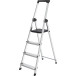 Brasq SL400 Aluminum Step Ladder, Silver, 4 Steps