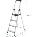 Brasq SL400 Aluminum Step Ladder, Silver, 4 Steps