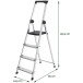 Brasq SL400 Aluminum Step Ladder, Silver, 4 Steps