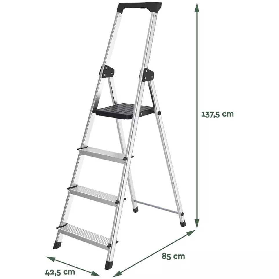 Brasq SL400 Aluminum Step Ladder,...