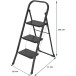Brasq trapladder SL300, metaal, zwart,  3 treden