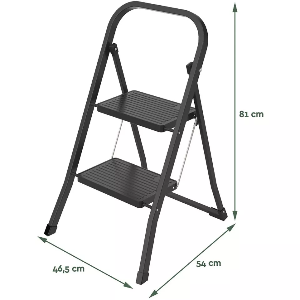 Brasq SL200 Metal Step Stool Black 2...