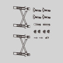 Pivot and Retractable Hinge Kit R01 depth 650mm for door up to 25kg per piece