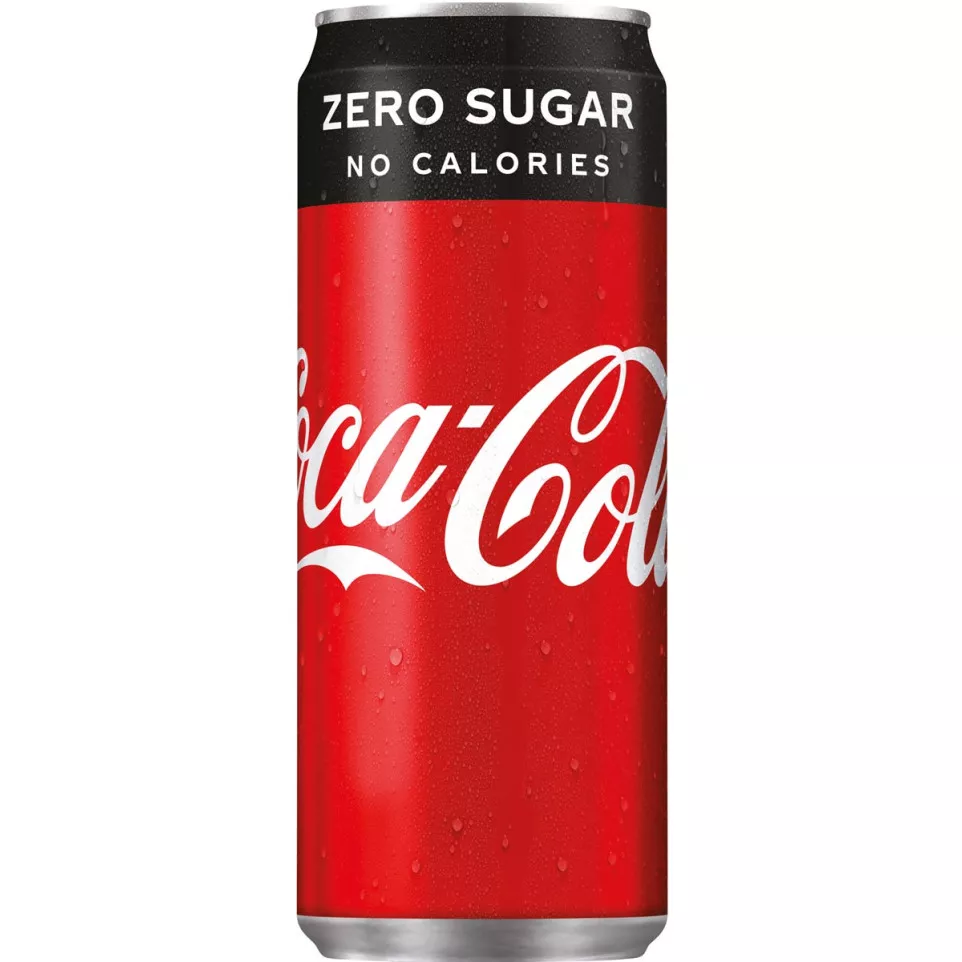 Coca-Cola Zero frisdrank, sleek blik...