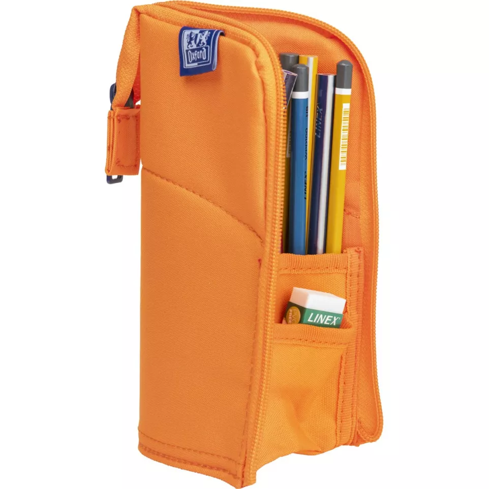 Oxford Stand-Up Orange Pencil Case