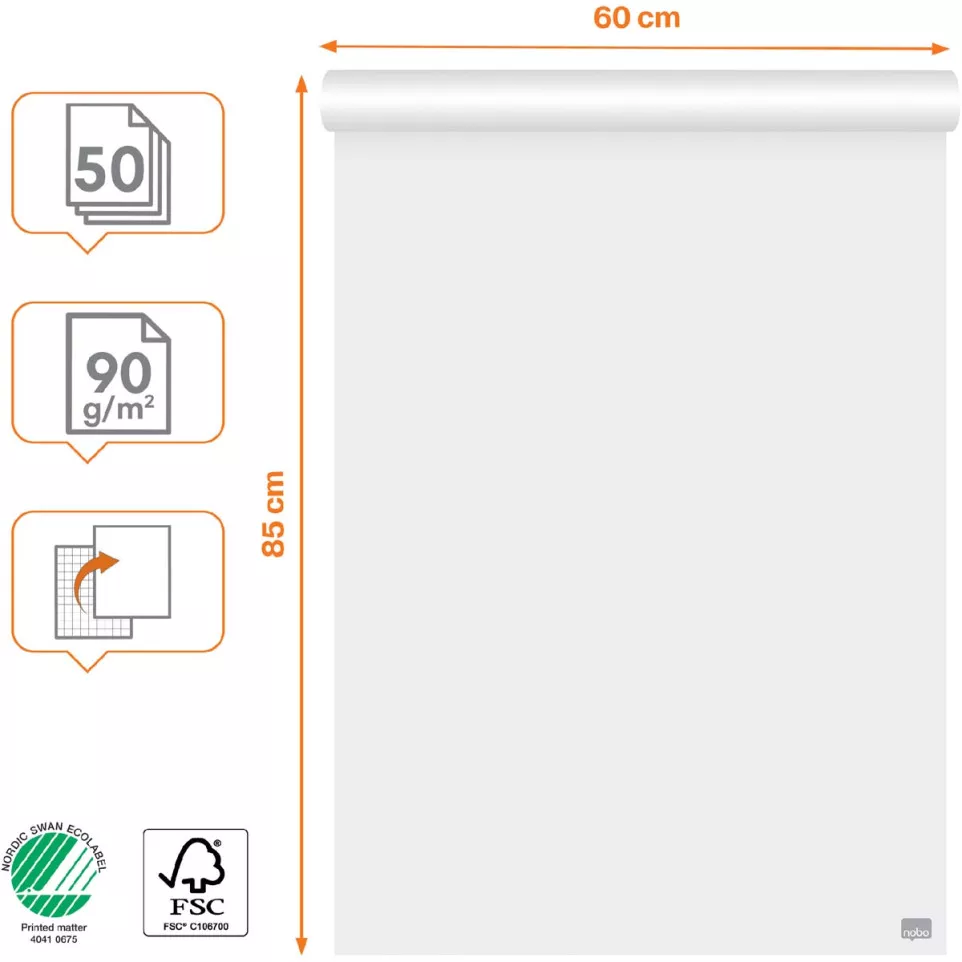 Nobo flipchartpapier premium, ft 60 x...