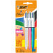 BIC 4 Colours Shine Ballpoint Pen Medium Tip Assorted Classic Ink Blister Pack of 3