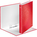 Leitz WOW Ring Binder Cardboard 2-Ring A4 25mm Spine Red