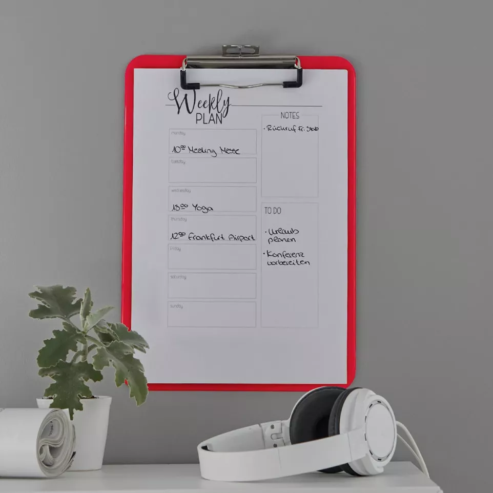 Leitz WOW plaque à pince, ft A4, rouge