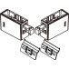 Set of 2 white brackets and zinc-plated hooks for cabinet suspension max. 65kg / pc
