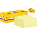 Post-it super Sticky notes, 90 vel, ft 76 x 76 mm, geel, pak van 12 blokken + 12 gratis