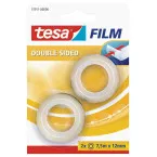 Tesafilm Double-Sided, ft 7,5 m x 12 mm, blister de 2 pièces