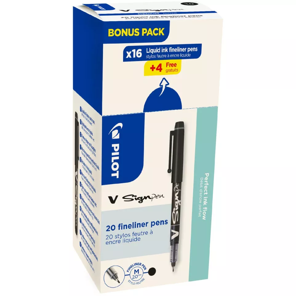 Pilot fineliner V-Sign Pen, doos van...