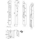 Recessed Toggle Latch 20/16.5/200 mm Brushed Matte Stainless Steel per piece