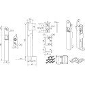 Paire de verrou automatique à encastrer 20/22,5/160mm inox / pce