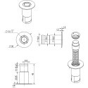 Stainless Steel Dustproof Floor Bolt Ø13mm Round Rose Ø35mm / pcs