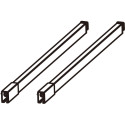 White Longitudinal Rail Kit Depth 400mm with Push-In Front Fixings for Pot Drawers Magic-Star P