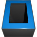 V-Part top voor modulaire afvalbak 60 l, blauw