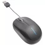Kensington Pro Fit Wired Mobile Mouse Black with Retractable Cable