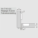 Stijlvol 110° vernikkeld verzonken scharnier (Ø10x10mm), met soft close en zelfsluitende functie, voor inzetdeuren / PCE