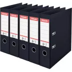 Esselte No.1 Power Lever Arch File 7.5 cm Spine Black Pack of 5